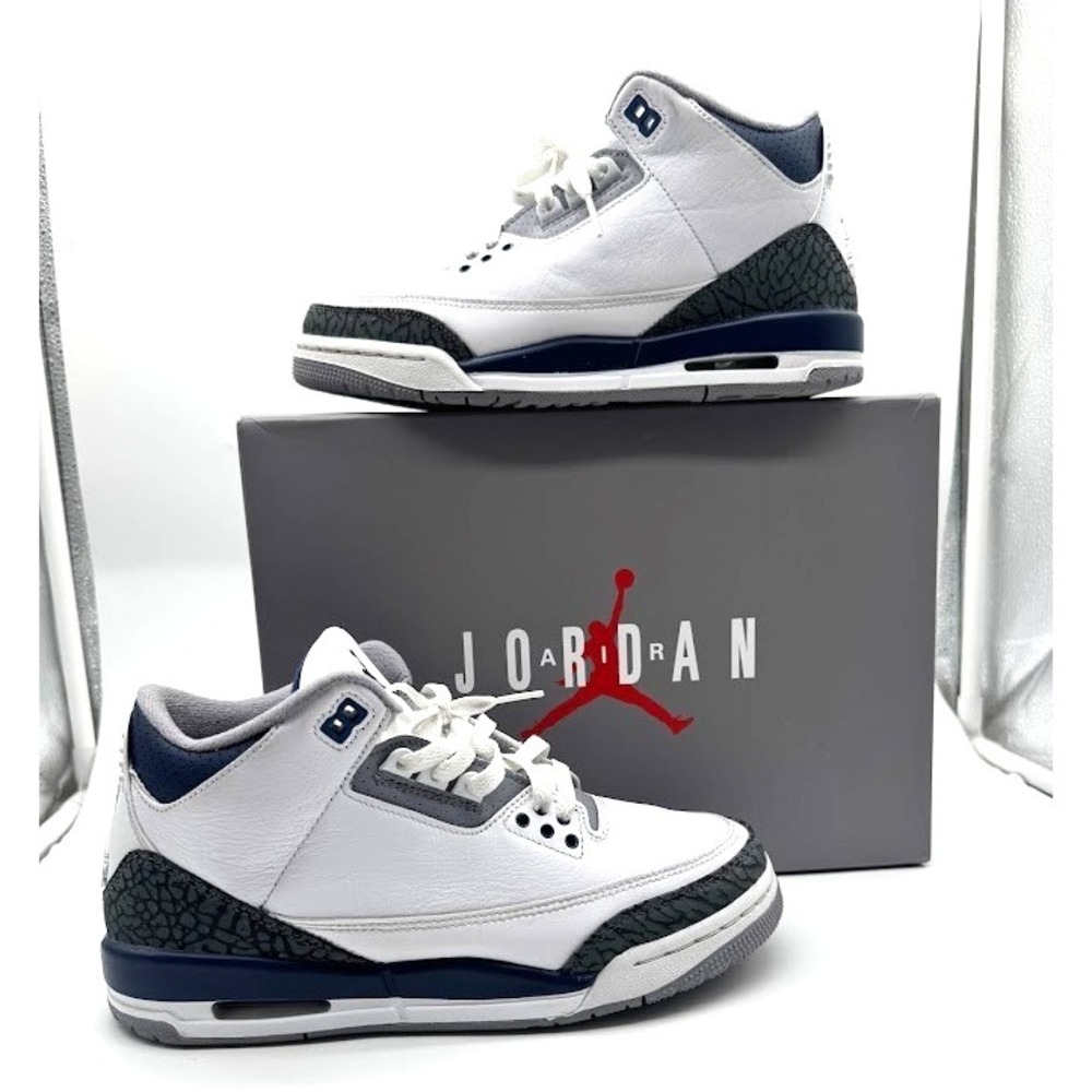 Nike Air Jordan 3 Retro GS White Midnight Navy 2023 DM0967-140 Size 7Y EU40